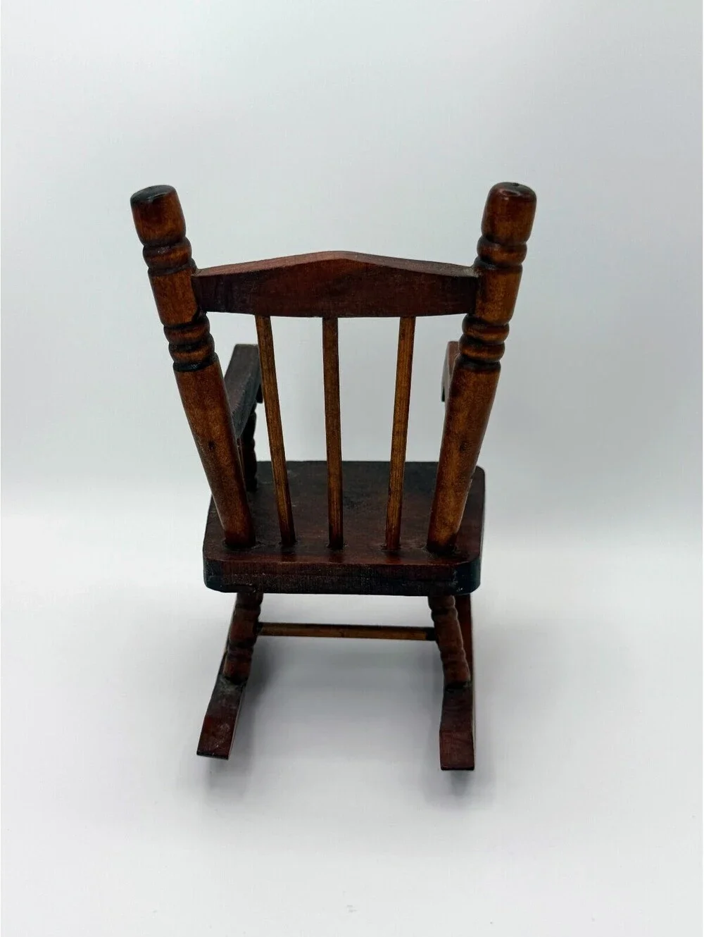 1:6 Vintage Wood Dollhouse Rocking Chair Spindle Back Miniature Furniture